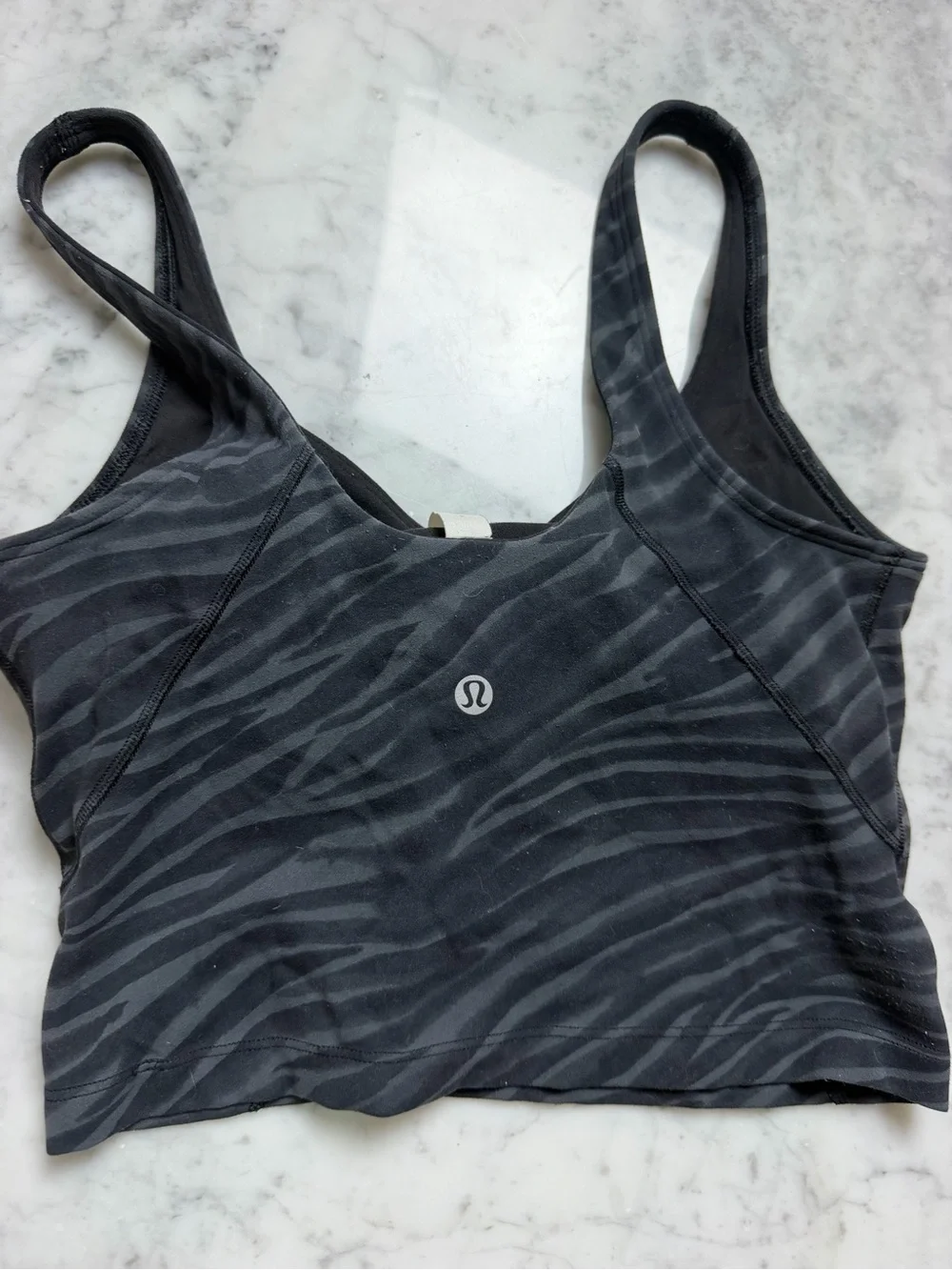 lululemon athletica Black Zebra-Print Light Support Sports Bra